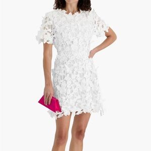 NWT SIMKHAI Darla appliquéd guipure lace mini dress